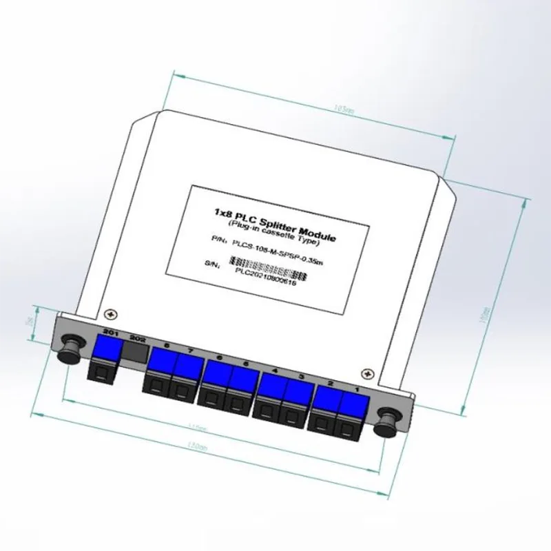 1*4 1*8 PLC Split Cassette Splitter