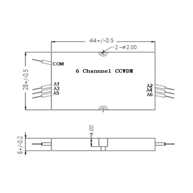 CWDM compacto de 6 canales (CCWDM)